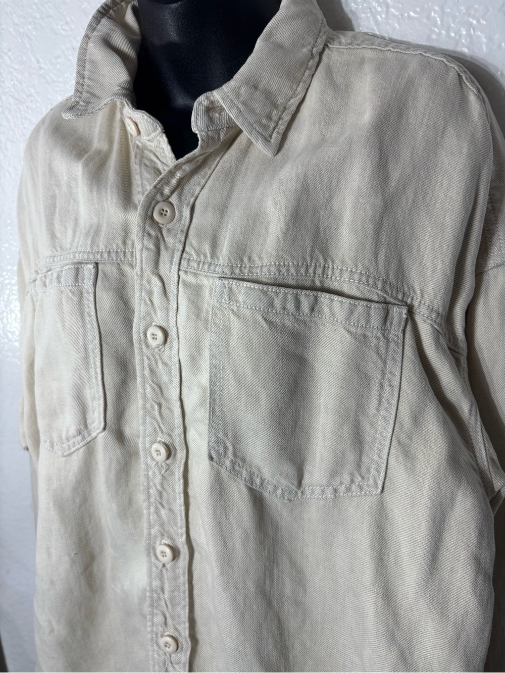 Mother the piece of work shirt women’s medium white smoke button down - Picture 6 of 10